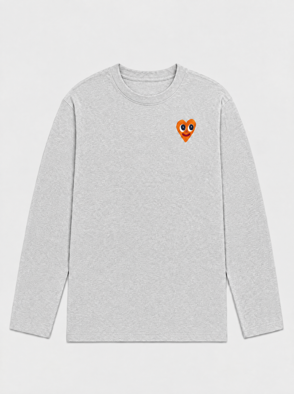 Do whatever the fuck makes you happy longsleeve - Grey - front with orange heart